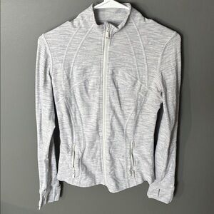 Lululemon full zip light grey jacket size 6
